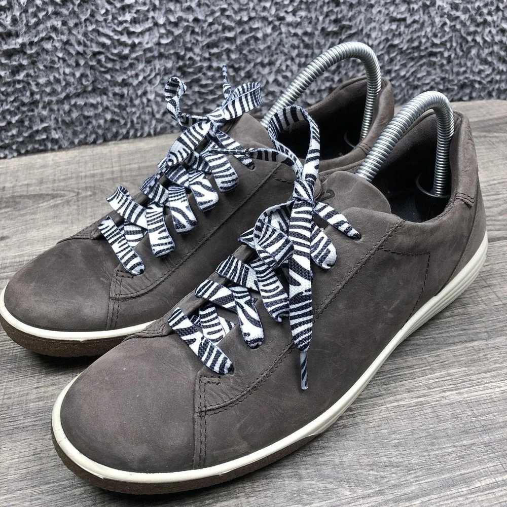 Ecco Shoes Womens Size 10.5 Brown Leather‎ Hydromax Walking Casual Sneakers